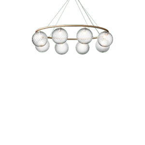 Nuura Miira 8 oval lysekrone Messing/ optikk klar