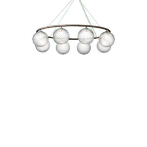 Nuura Miira 8 Oval Lysekrone Mørk Bronse/Optisk Klar
