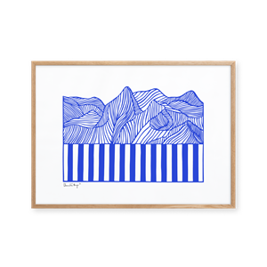 Peléton Papercut 04 Blå 50x70 Plakat