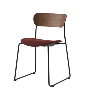 &Tradition Pavilion AV52 Spisestol med Trukket Sete , Sort/ Fiord