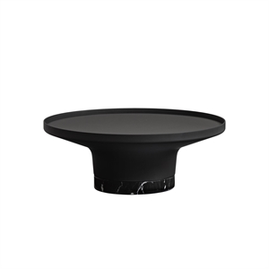 Wendelbo Poller Salongbord Ø80 Sort/ Sort Marmor