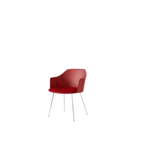 &Tradition Rely HW34 Spisestol med Armlener Trukket Sete Vermilion Rød/ Krom/Vidar 0556