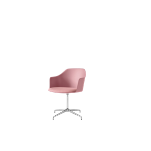 &Tradition Rely HW39 Spisestol med Armlener, Svingbart Trukket Sete, Rosa/ Aluminium/ Vidar 0622