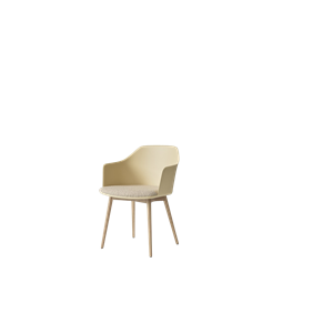 &Tradition Rely HW77 Spisestol med Armlener Trukket Sete Beige Sand/ Klarlakkert eik/Karakorum 003