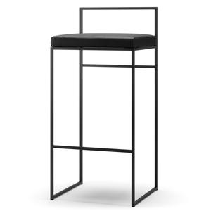 Department Barkrakk med Ryggstøtte 90 cm Sort/ Sort Skinn