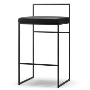 Department Barkrakk med Ryggstøtte 80 cm Sort/ Sort Skinn