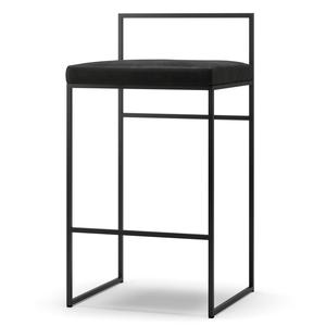 Department Barkrakk med Ryggstøtte 80 cm Sort/ Sort Fløyel