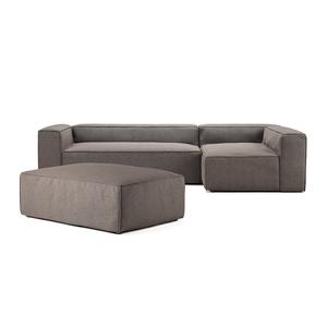 Decotique Grand 4-seters divansofa med fotskammel, månehvit