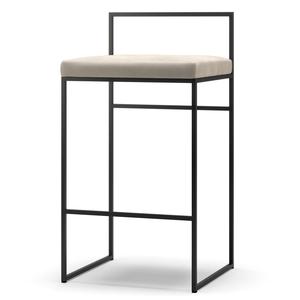 Department Barkrakk med Ryggstøtte 80 cm Sort/ Beige Fløyel