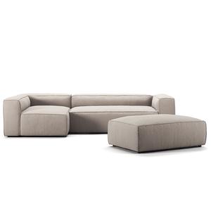 Decotique Grand 4-seters Divansofa med Fotskammel, Venstre, Sandskall/ Beige