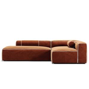 Decotique Grand Hue 3-seters Sofa med Åpen Ende, Venstre, Månehvit/ Kobber