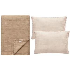 Decotic Classic Pute- og Teppesett Beige