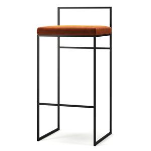 Department Barkrakk med Ryggstøtte 90 cm Sort/ Kobber Velour