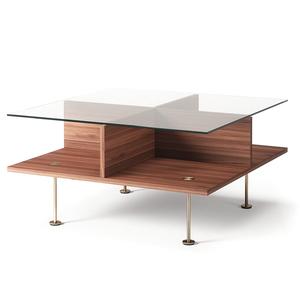 Decotique Vogue salongbord 70x70 Valnøtt/ Messing