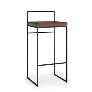 Department Barkrakk med Ryggstøtte 90 cm Sort/ Sort Skinn