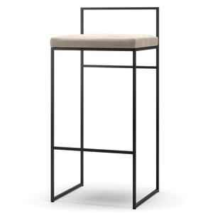 Department Barkrakk med Ryggstøtte 90 cm Sort/ Beige Fløyel
