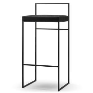 Department Barkrakk med Ryggstøtte 90 cm Sort/ Sort Fløyel