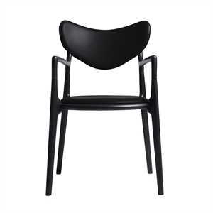 Ro Collection Salon Spisestol Polstret Svartlakkert Bøk/ Sort Skinn