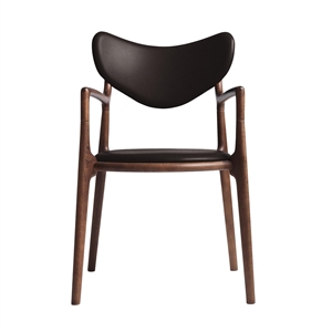 Ro Collection Salon Spisestol Polstret Bøk/ Valnøtt/Mørkebrunt Skinn