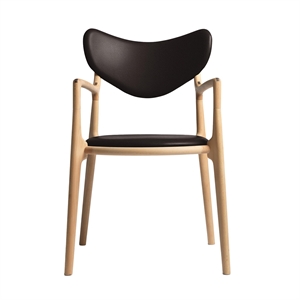 Ro Collection Salon Spisestol Polstret Oljet Bøk/Mørkebrunt Skinn