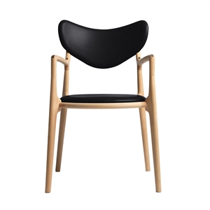 Ro Collection Salon Spisestol Polstret Oljet Bøk/ Sort Skinn