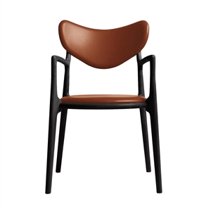 Ro Collection Salon Spisestol Polstret Svartlakkert Eikeskinn/Calvadosskinn