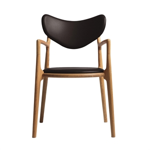 Ro Collection Salon Spisestol Polstret Oljet Eik/Mørkebrunt Skinn