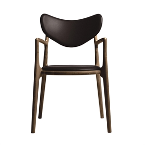 Ro Collection Salon Spisestol Polstret Røkt Eik/Mørkebrunt Skinn