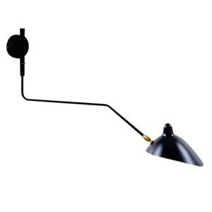 Serge Mouille Applique 1 Vegglampe Sort & Messing m. Knekk