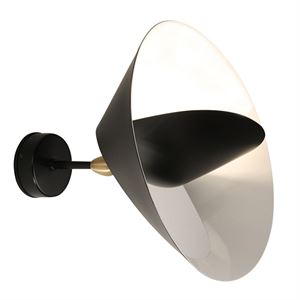 Serge Mouille Applique Saturne 1 Vegglampe Sort & Messing
