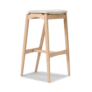 Sibast Furniture No 7 Barkrakk 65 Ryggløs Hvit Oljet Eik/Silke Lysegrå