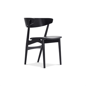 Sibast Furniture No 7 Spisestuestol Sort Eik og Sort Skinn