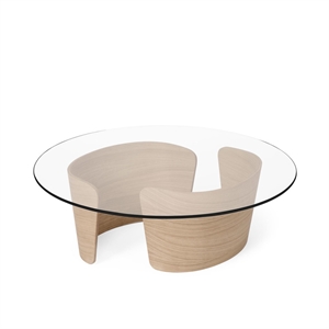 Sibast Furniture No 7 Lounge Coffee Table Ø90 Hvit Hvitoljet Eik/Glass