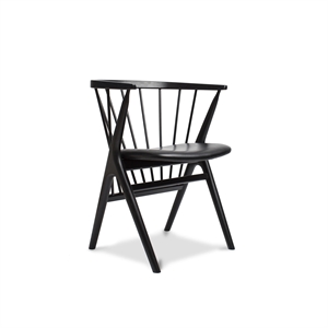 Sibast Furniture No 8 Spisestuestol Sort Eik og Sort Skinn
