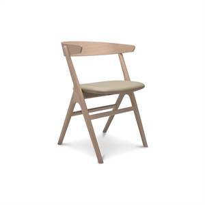 Sibast Furniture No 9 Spisestuestol Hvitoljet Eik og Grå Skinn