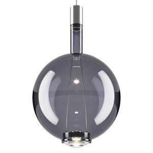 Lodes Sky-Fall Round Taklampe Stor 3000K Glossy Smoke/Glass