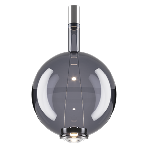 Lodes Sky-Fall Round Taklampe Stor 2700K Glossy Smoke/Glass