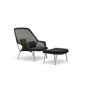 Vitra Slow Chair & Ottoman Trikot/ Sort/ Polert