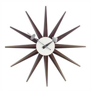 Vitra Sunburst-klokke Valnøtt
