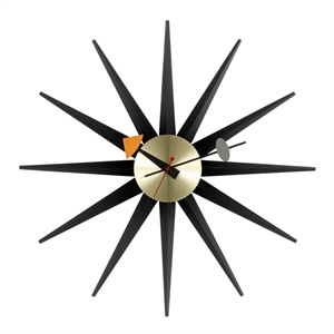Vitra Sunburst Klokke Sort/ Messing