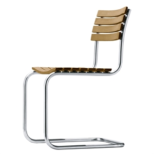 Thonet S 40 Cantilever Spisestol Rustfritt Stål/ Iroko