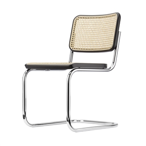 Thonet S 32 V Cantilever Spisestol Krom/ Sort Bøk