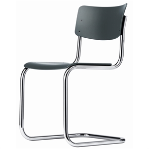 Thonet S 43 Cantilever Spisestol Krom/ Sort Grå Bøketre