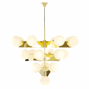 Tom Dixon Plane Taklampe Messing & Opal Glas
