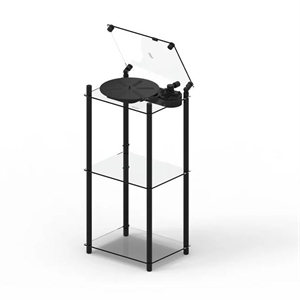 Transparent Platespiller Bordstativ Høyttaler Sort
