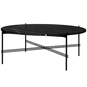 GUBI TS Salongbord Rundt Ø105 Sort/ Sort Marquina Marmor