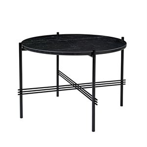 GUBI TS Salongbord Rundt Ø55 Sort/ Sort Marquina Marmor