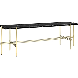GUBI TS Konsollbord H40 cm med 1 Hylle Messing/ Sort Marmor