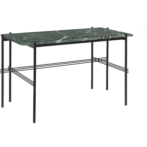 GUBI TS Skrivebord 120 x 60 cm med Sort Base og Grønn Guatemalamarmorplate