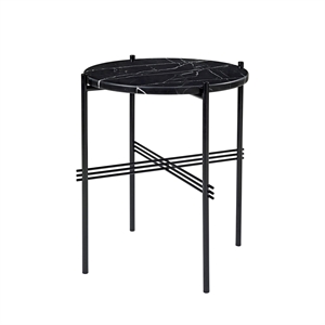 GUBI TS Sidebord Rundt Ø40 Sort/ Sort Marmor